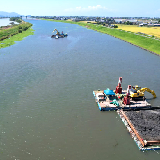 加勢川野田地区中流河道掘削工事