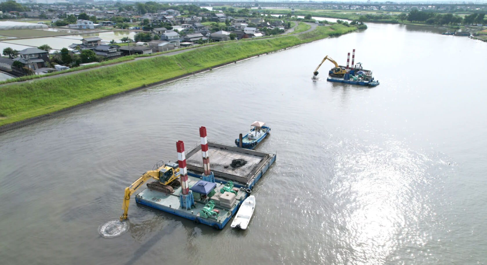 加勢川中無田地区下流河道掘削工事