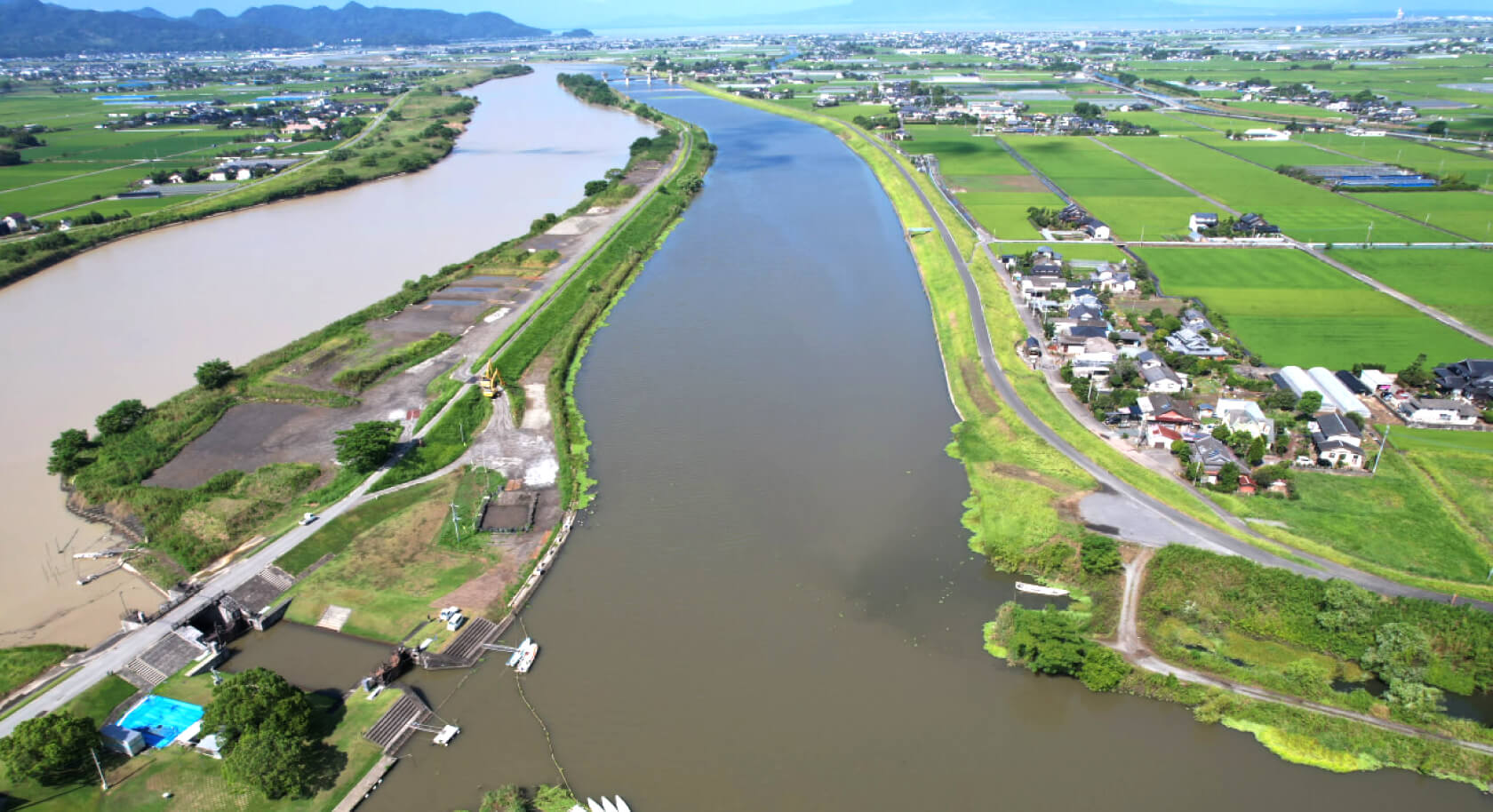 加勢川杉島地区中流河道掘削工事
